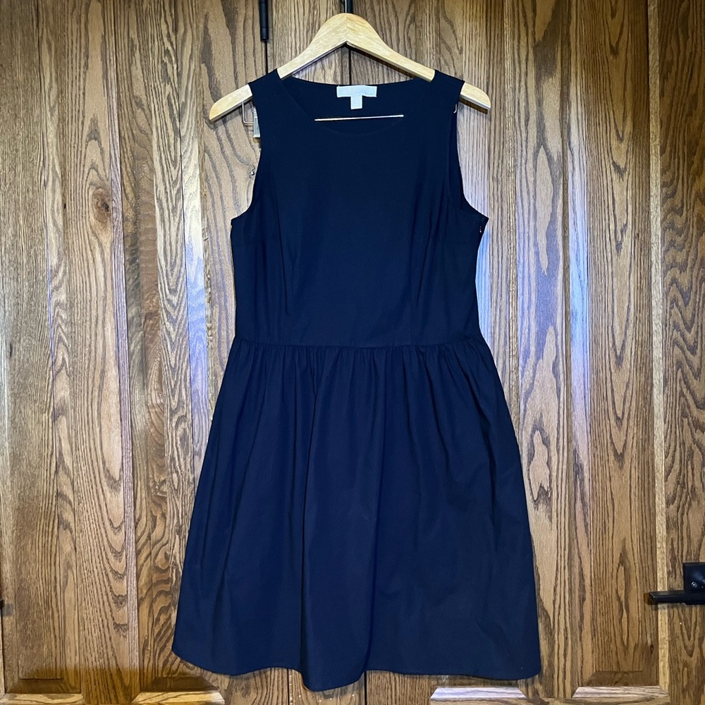 Michael Kors Woman’s Size 12 Black Fit & Flare A Line Swoop Neck Dress